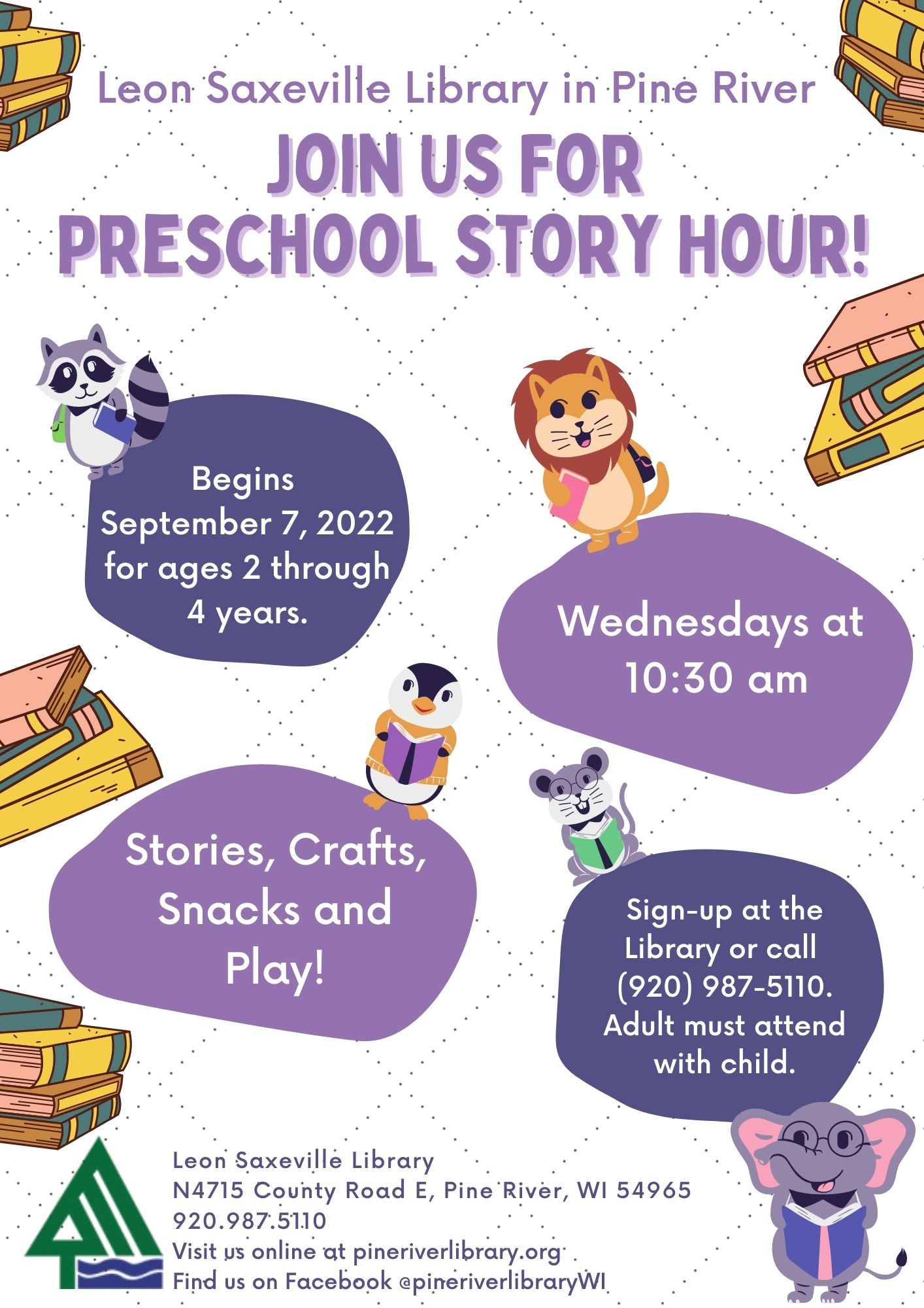 Fall 2022 Preschool Story Hour Sign-up!
